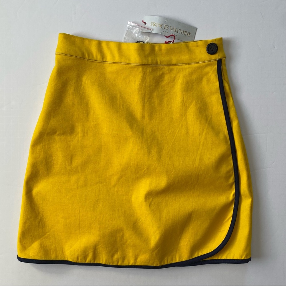 Frances Valantine Skort Size 0 NWT Yellow Stretch Cotton Scooter Skirt New